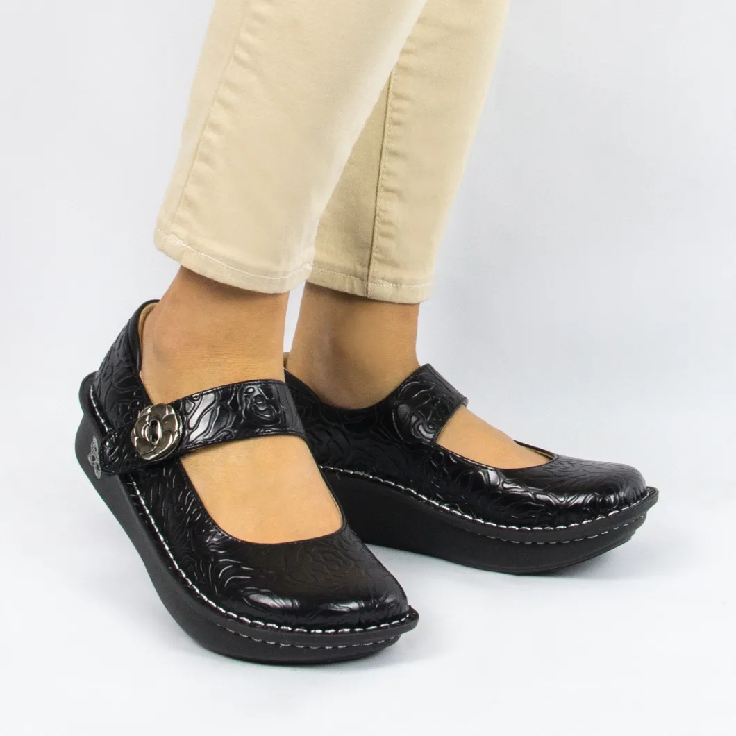 Alegria Paloma Black Embossed Rose