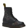 Dr Martens 1460 8 Eye Boot Decayed Roses Classic Tumbled Nappa