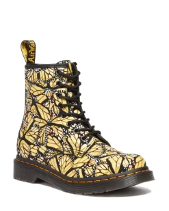 Dr Martens 1460 8 Eye Print Suede Boot Butterfly Yellow
