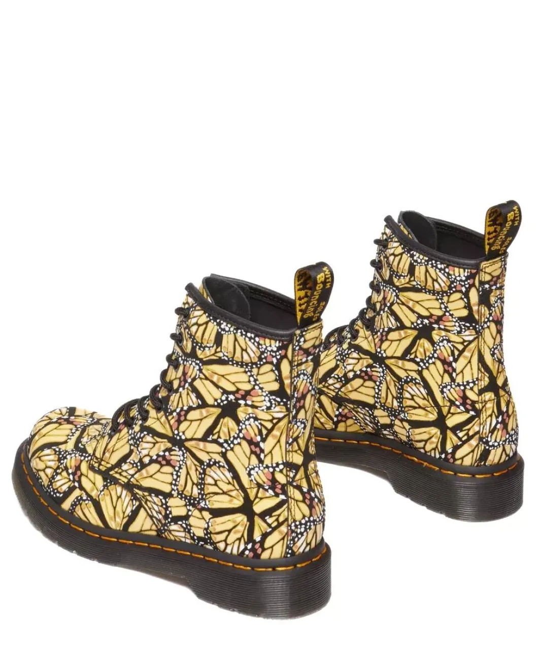Dr Martens 1460 8 Eye Print Suede Boot Butterfly Yellow