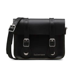 Dr Martens 7" Leather Satchel Black Kiev & Black Smooth