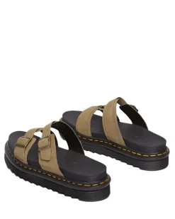 Dr Martens Myles Slide Sandal Savannah Tan Tumbled Nubuck