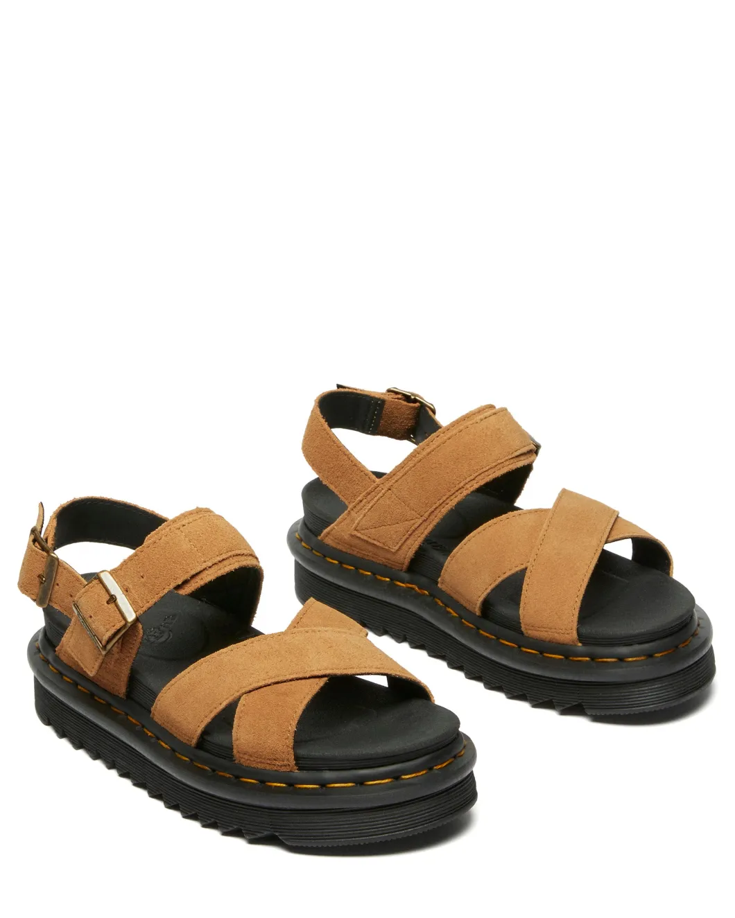 Dr Martens Voss II Cross Strap Tan Suede Sandal