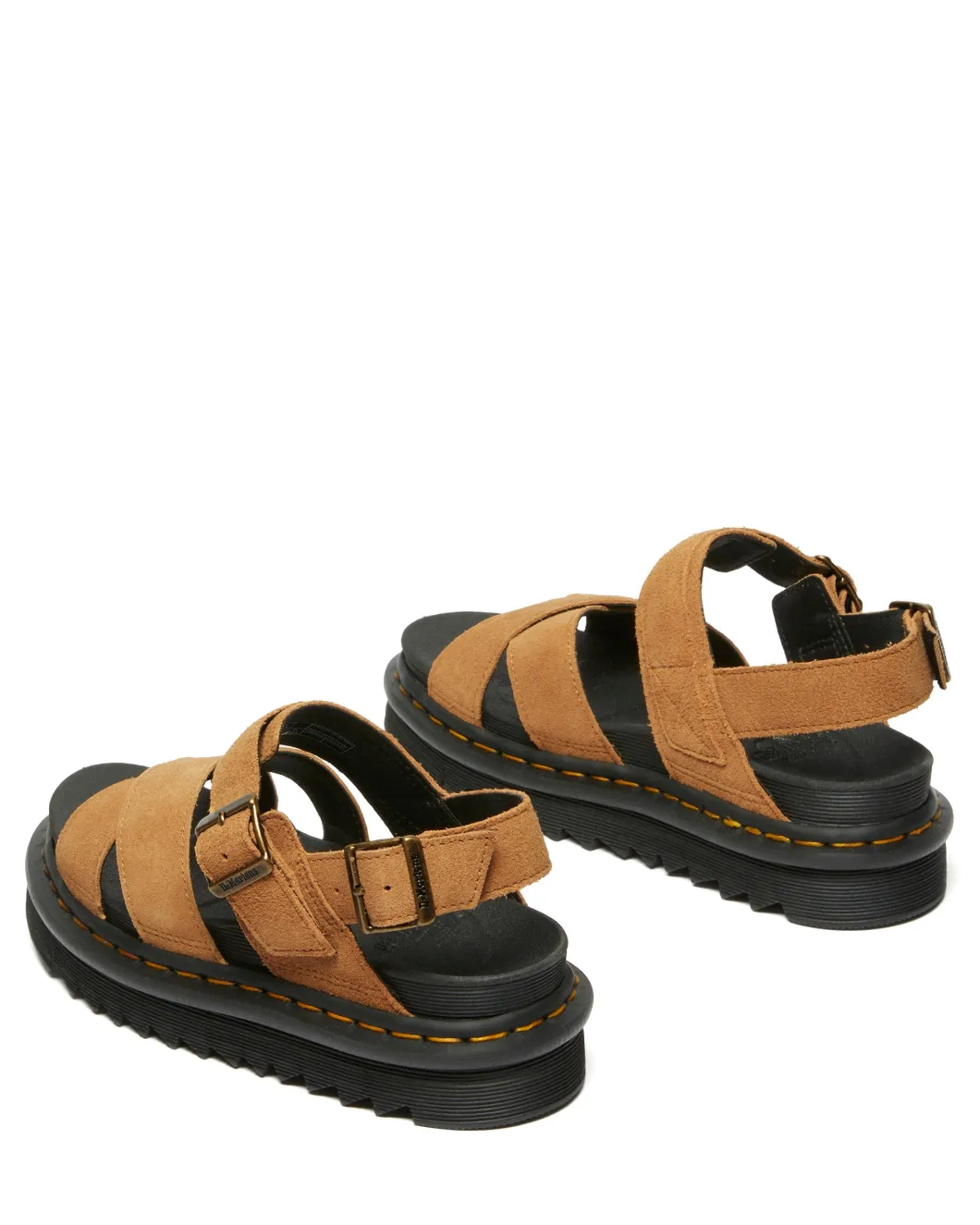 Dr Martens Voss II Cross Strap Tan Suede Sandal