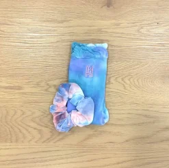 High Heel Jungle Tie Dye Sock and Scrunchie Set Blue