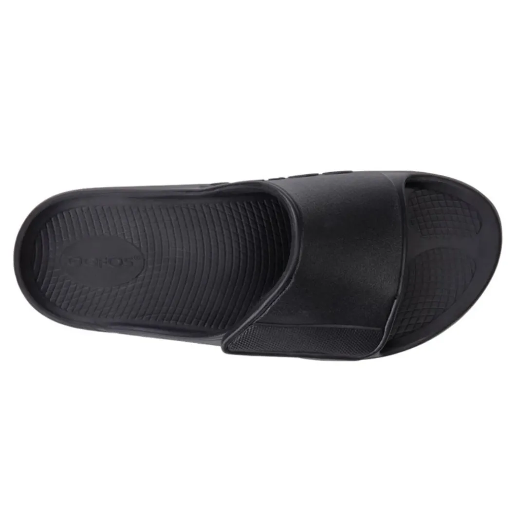 OOFOS Mens Ooahh Sport Adjustable Black Slide