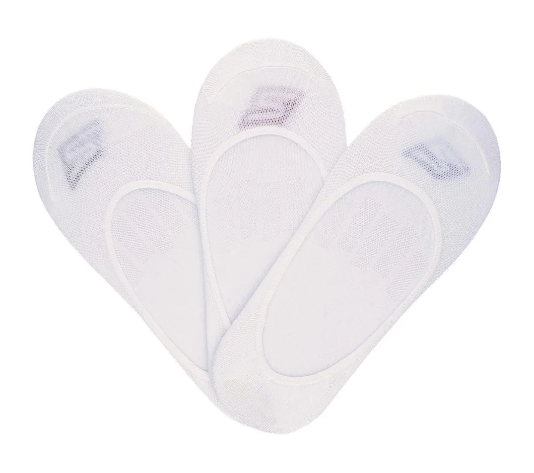 Skechers 3PK Mens Microfiber Liner White Socks