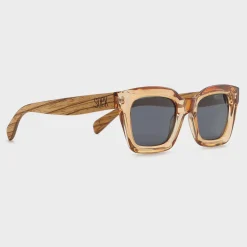 Soek Zahra Champagne Smoky Polarised Lens Walnut MapleArms
